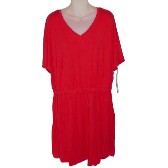 DKNYC V Neck Elastic Waist Dress Size XL ~ Azure - Picture 3 of 7